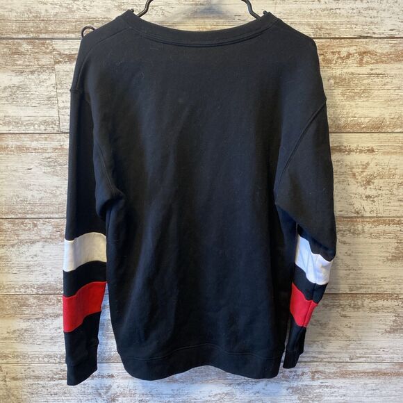 Pink Victoria’s Secret Pullover Sweater Black And Red Laced Neck Small - Picture 4 of 4